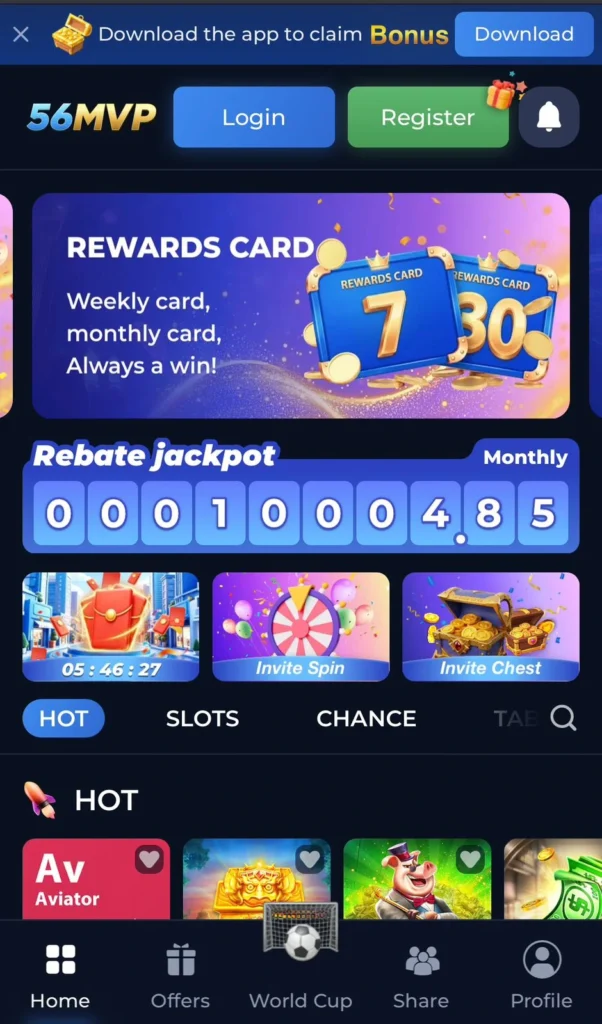 56mvp Game APK download Real money earning game in Pakistan with welcome bonus and fast withdrawals